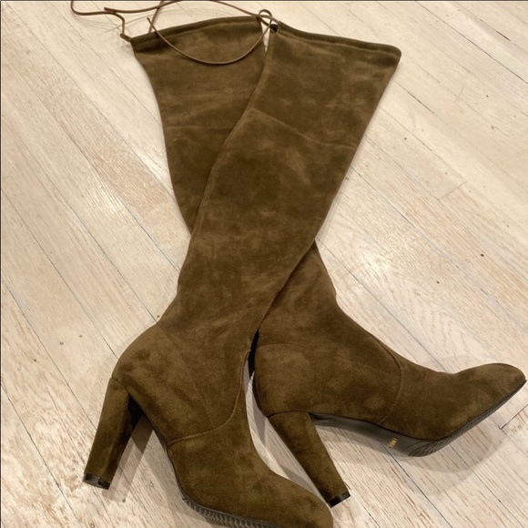 New KAITLAN PAN  olive green knee boots new Resemble Stuart Weitzman size7 - Picture 1 of 14